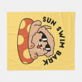 Cool Summer Dog Floating - Schattigee Puppy Pool P Fleece Deken (Voorkant (Horizontaal))
