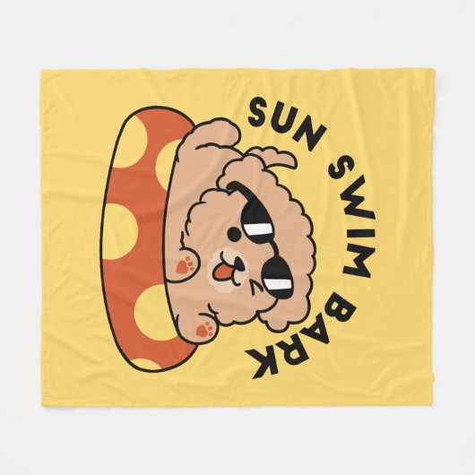 Cool Summer Dog Floating - Schattigee Puppy Pool P Fleece Deken (Voorkant (Horizontaal))