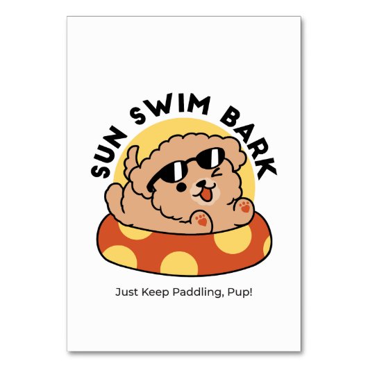 Cool Summer Dog Floating - Schattigee Puppy Pool P Kaart (Voorkant)