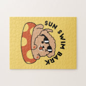 Cool Summer Dog Floating - Schattigee Puppy Pool P Legpuzzel (Horizontaal)