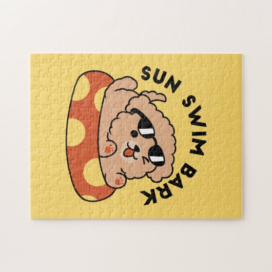 Cool Summer Dog Floating - Schattigee Puppy Pool P Legpuzzel (Horizontaal)