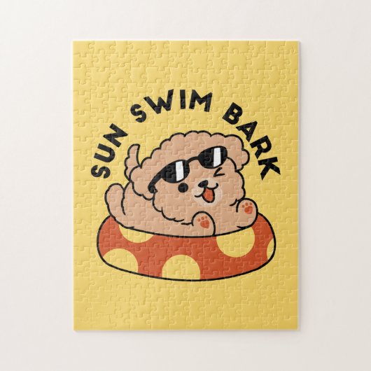 Cool Summer Dog Floating - Schattigee Puppy Pool P Legpuzzel (Verticaal)