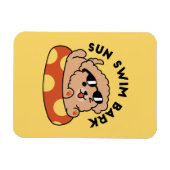 Cool Summer Dog Floating - Schattigee Puppy Pool P Magneet (Horizontaal)