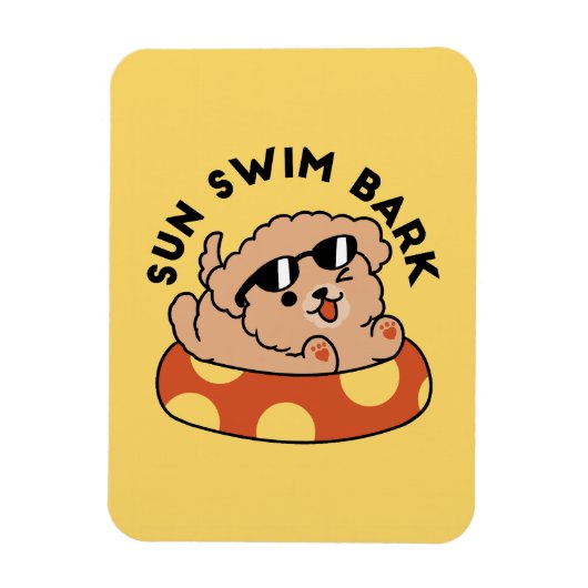 Cool Summer Dog Floating - Schattigee Puppy Pool P Magneet (Verticaal)