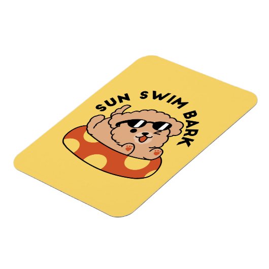 Cool Summer Dog Floating - Schattigee Puppy Pool P Magneet (Linkerzijde)