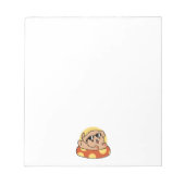 Cool Summer Dog Floating - Schattigee Puppy Pool P Notitieblok (Voorkant)