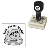 Cool Summer Dog Floating - Schattigee Puppy Pool P Rubberstempel (Gestempeld)