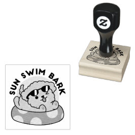 Cool Summer Dog Floating - Schattigee Puppy Pool P Rubberstempel