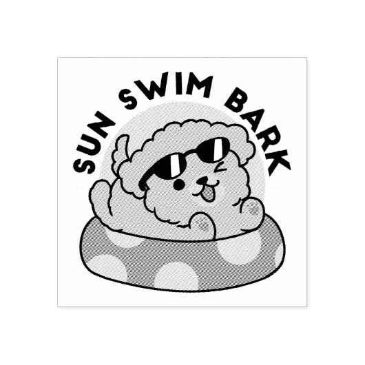 Cool Summer Dog Floating - Schattigee Puppy Pool P Rubberstempel (Afrduk)