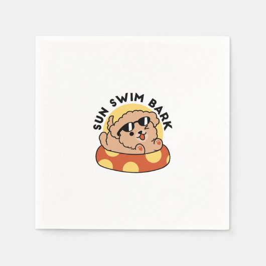 Cool Summer Dog Floating - Schattigee Puppy Pool P Servet (Voorkant)