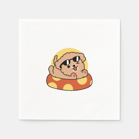 Cool Summer Dog Floating - Schattigee Puppy Pool P Servet (Voorkant)