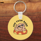 Cool Summer Dog Floating - Schattigee Puppy Pool P Sleutelhanger (Voorkant)