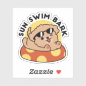 Cool Summer Dog Floating - Schattigee Puppy Pool P Sticker (Vel)