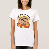 Cool Summer Dog Floating - Schattigee Puppy Pool P T-shirt (Voorkant)