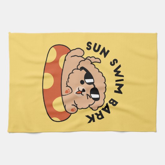 Cool Summer Dog Floating - Schattigee Puppy Pool P Theedoek (Horizontaal)