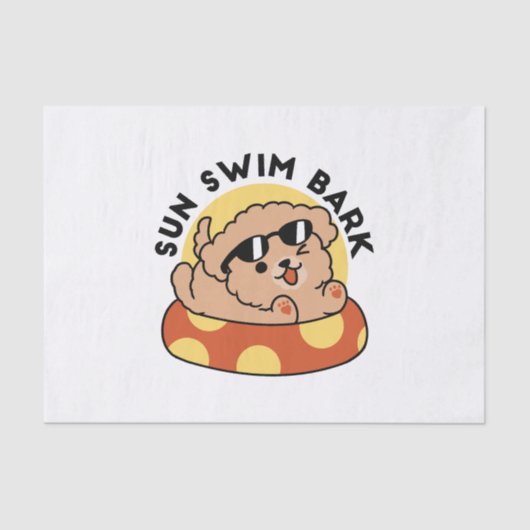 Cool Summer Dog Floating - Schattigee Puppy Pool P Tissuepapier (Voorkant)