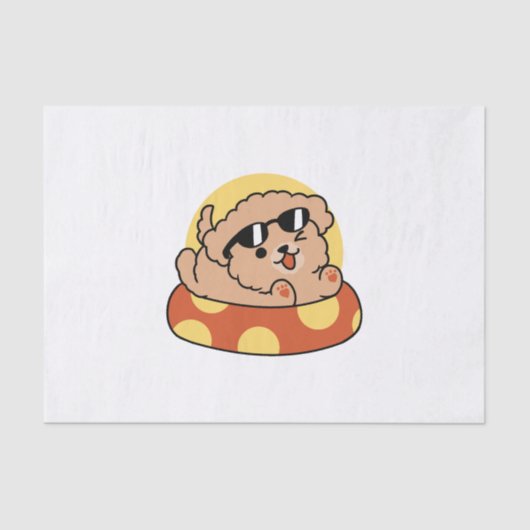 Cool Summer Dog Floating - Schattigee Puppy Pool P Tissuepapier (Voorkant)