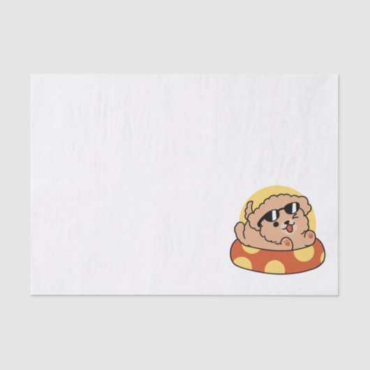 Cool Summer Dog Floating - Schattigee Puppy Pool P Tissuepapier (Voorkant)