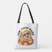 Cool Summer Dog Floating - Schattigee Puppy Pool P Tote Bag (Achterkant)