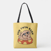 Cool Summer Dog Floating - Schattigee Puppy Pool P Tote Bag (Achterkant)