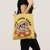 Cool Summer Dog Floating - Schattigee Puppy Pool P Tote Bag (Dichtbij)