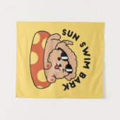 Cool Summer Dog Floating - Schattigee Puppy Pool P Wandkleed (Voorkant (horizontaal))