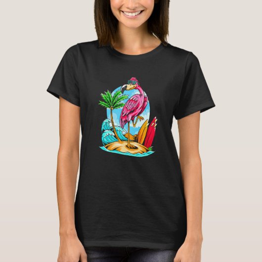 Cool Summer Flamingo Graphic T - shirts & Cool Des (Voorkant)