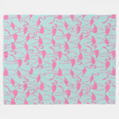 Cool Summer Flamingo patroon Fleece Deken (Voorkant (Horizontaal))