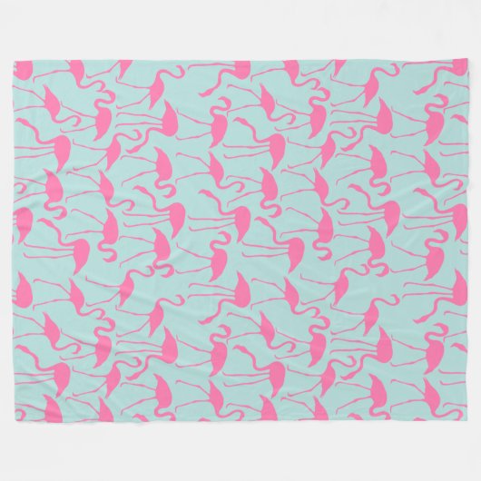 Cool Summer Flamingo patroon Fleece Deken (Voorkant (Horizontaal))