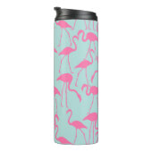 Cool Summer Flamingo patroon Thermosbeker (Geroteerd rechts)