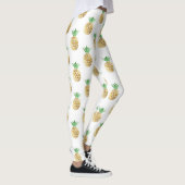 Cool Summer Gold Foil Pineapple Pattern Leggings (Rechts)