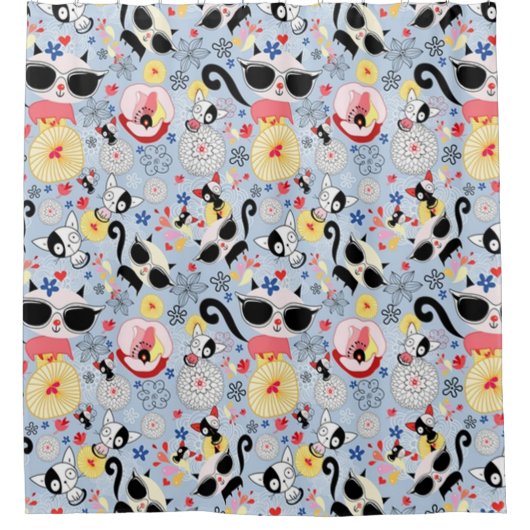 Cool Summer Kat Douchegordijn (Voorkant)