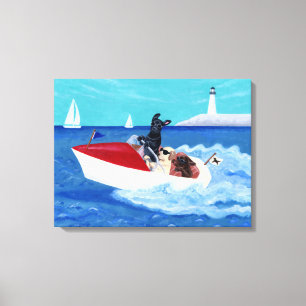 Cool Summer Labradors Painting Canvas Afdruk