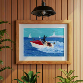 Cool Summer Labradors Painting Poster