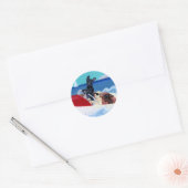 Cool Summer Labradors Painting Ronde Sticker (Envelop)