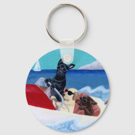 Cool Summer Labradors Painting Sleutelhanger