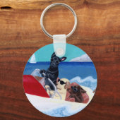 Cool Summer Labradors Painting Sleutelhanger (Voorkant)