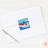 Cool Summer Labradors Painting Vierkante Sticker (Envelop)