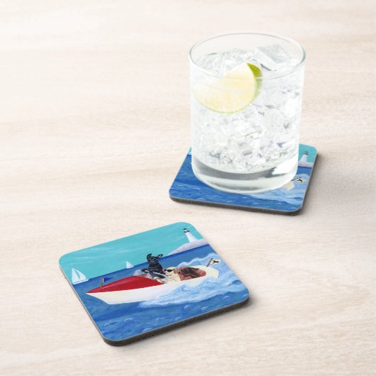 Cool Summer Labradors schilderen Bier Onderzetter (Rechterzijde)