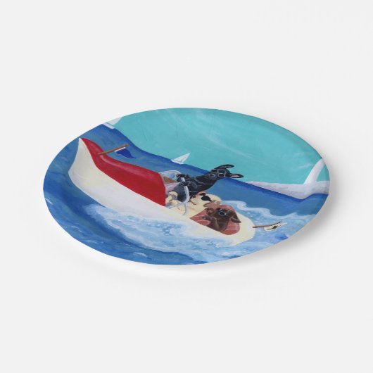 Cool Summer Labradors schilderen Papieren Bordje (Gekanteld)