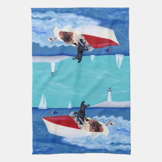 Cool Summer Labradors schilderen Theedoek (Verticaal)