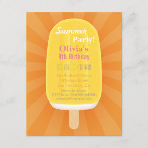 Cool Summer Lolly Popsicle Ice Cream Party Kaart