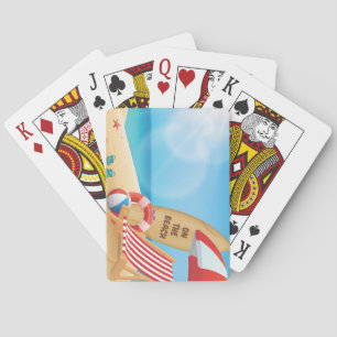 Cool Summer on the Beach met Surven Boards Pokerkaarten