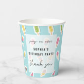 Cool Summer Popsicle Verjaardag Papieren Bekers (Voorkant)