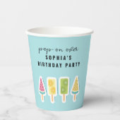 Cool Summer Popsicle Verjaardag Papieren Bekers (Voorkant)