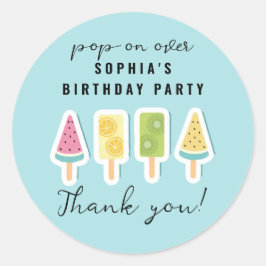 Cool Summer Popsicle Verjaardag Ronde Sticker