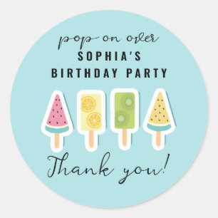 Cool Summer Popsicle Verjaardag Ronde Sticker