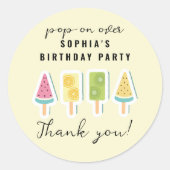 Cool Summer Popsicle Verjaardag Ronde Sticker (Voorkant)