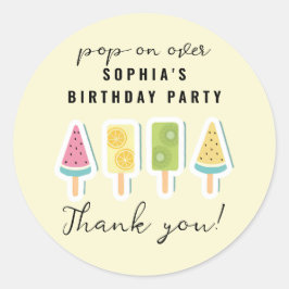Cool Summer Popsicle Verjaardag Ronde Sticker
