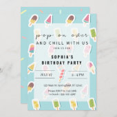 Cool Summer Popsicle verjaardagsuitnodiging Kaart (Voorkant / Achterkant)